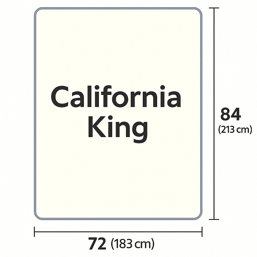 California King bed size - illustration with dimensions